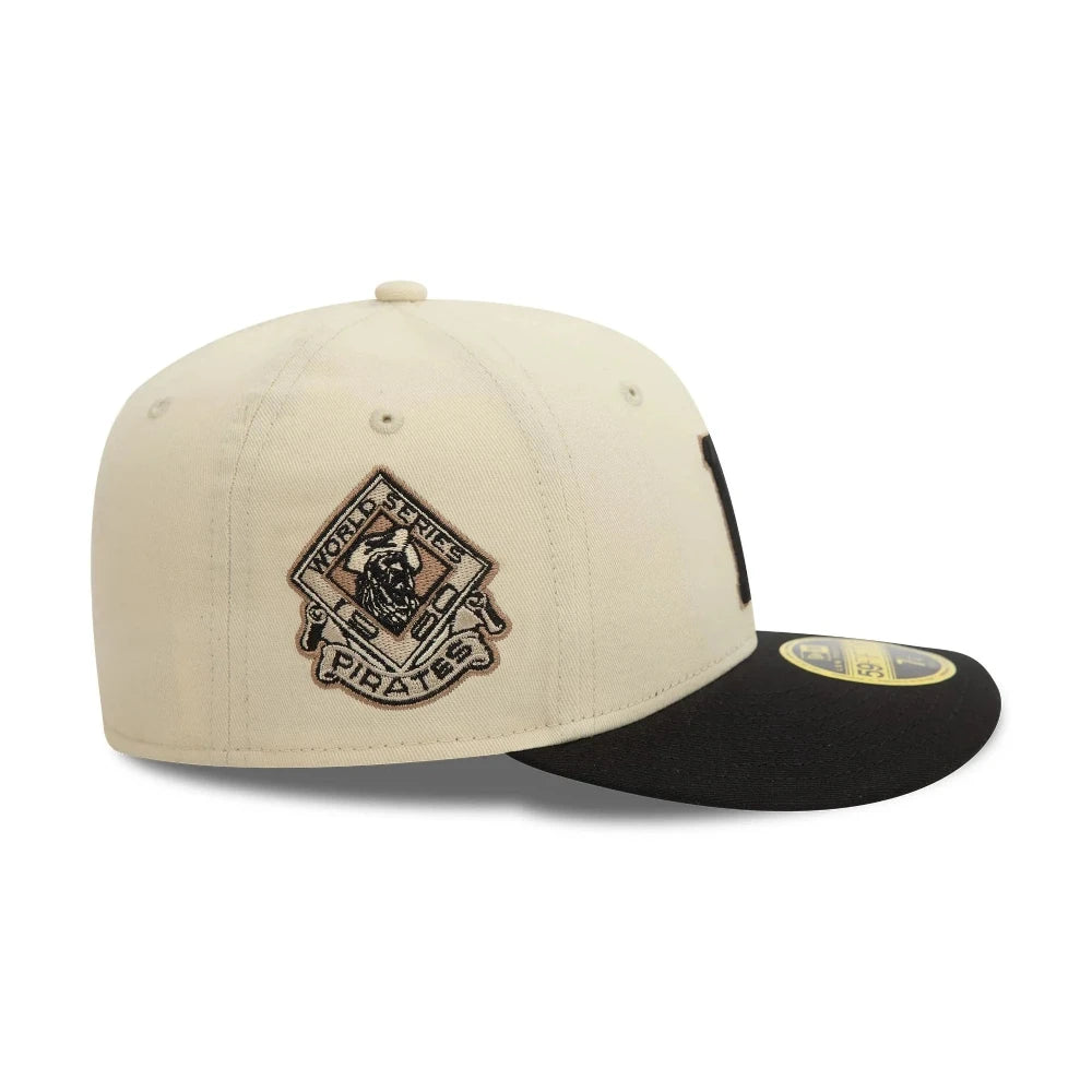 New Era - 59Fifty Fitted Pirates Side Patch Low Profile Cap - Black/Ivory